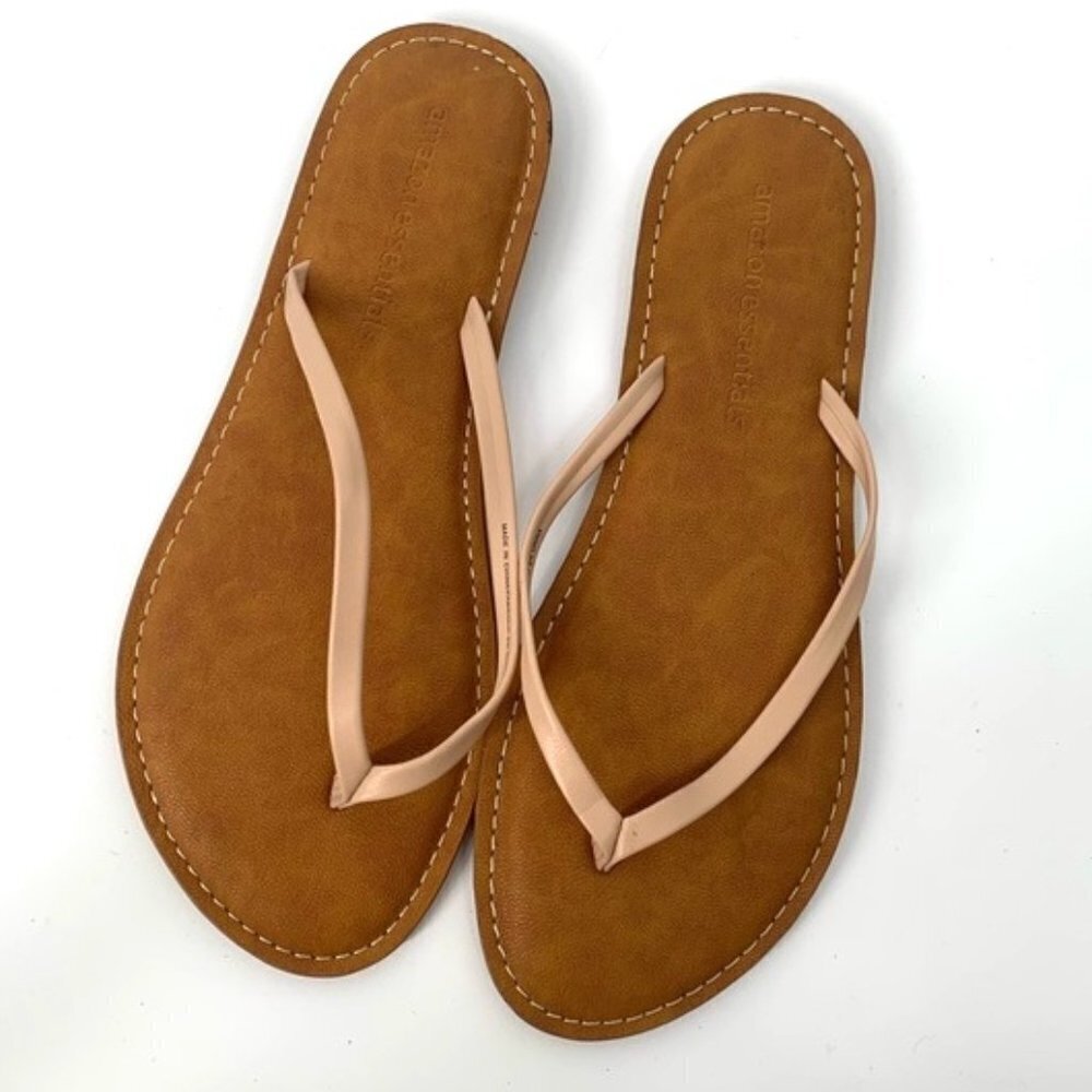 AMAZON ESSENTIALS Thong Flip Flop Sandals 7 Tan